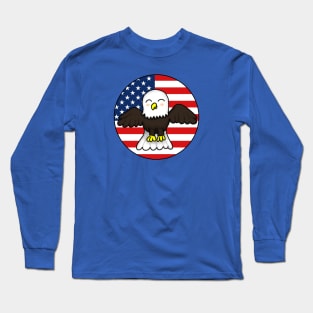 Patriotic American Eagle - Small Design Long Sleeve T-Shirt